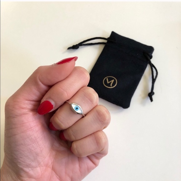 ISO Mejuri Evil Eye Ring Silver Size 6 - Picture 3 of 3